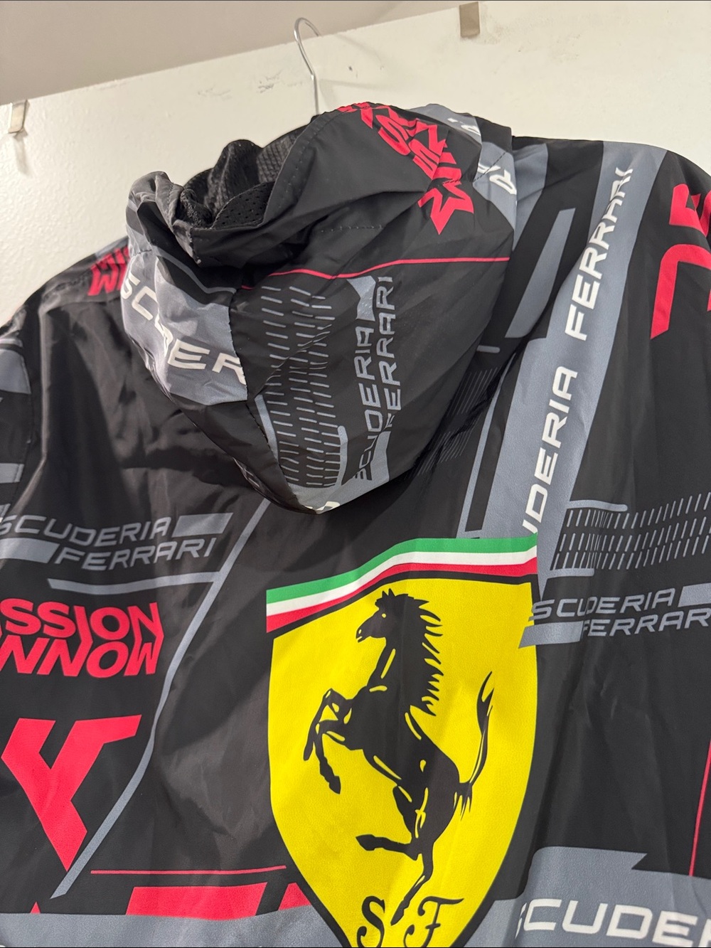 Ferrari Black Jacket with Red & Gray Racing Graphics - Picture 8 of 10